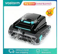 Robot nettoyeur de piscine Vastorm H2, autonomie de 120 minutes, zone de nettoyage de 200 m², fonction d'auto-accueil, nettoyage puissant sans fil des sols, des murs et des lignes d'eau, avec filtre H