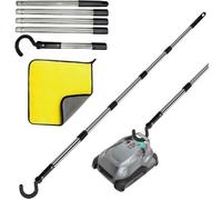 Robot Piscine Crochet + Perche Télescopique Inox 185 cm - Compatible Aspirateur, Filet, Brosse & Serviette Incluse