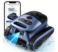 Robot Piscine sans Fil,240Min&300m² d'Autonomie,Nettoie Sol/Parois/Ligne d’eau,Filtration Ultra-Fine,Aspirateur Piscine avec APP