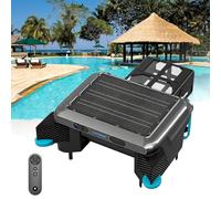 Robot Skimmer de Piscine Alimenté par Énergie Solaire, Nettoyeur Automatique de Surface de Piscine, Aspirateur de Piscine sans Fil avec Télécommande, pour Piscines Enterrées et Hors Sol