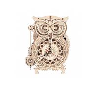 Robotime Puzzle 3D Hibou Horloge Pendule Mécanique Artisanat en Bois pour Adultes Réveil Minuteries Auto-Assemblage Construction Mod