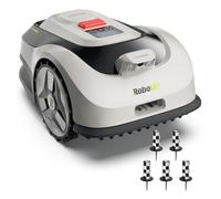 RoboUP Raccoon 2 SE Kit Robot Tondeuse avec Piquets De Délimitation - 600m², Robot Tondeuse Vision sans RTK, Prêt à l'emploi, Tonte en U Forme, 5Ah Recharge Rapide & 150mins Autonomie Longue