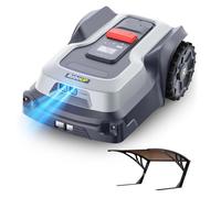 RoboUP Robot Tondeuse sans Fil Périphérique T1200Pro et Garage, Tonte Précise des Bordures, Expansion des Limites de la Carte, Planification Intelligente par IA Robot Tondeuse pour 1500㎡