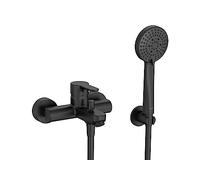 Roca A5A0109NB4 Mitigeur monocommande extérieur bain-douche L20 avec onduleur automatique, douche à main, flexible de 1,75 m et support de douche fixe Noir mat
