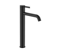 Roca A5A349ENB0 - Mélangeur lavabo Bec Haut, Collection ONA, bonde clic-clac, Corps Lisse, démarrage Froid, Couleur Noir Mat