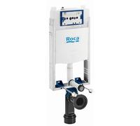 Roca A890070120 Cadre avec réservoir compact encastré BASIC WC ONE COMPACT avec double décharge pour WC suspendu. Coude 90 ø /110 ø, Blanc