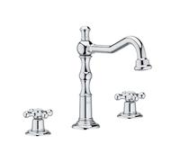 Roca Carmen - Mitigeur de lavabo avec vidage Click-Clack, installation 3 trous, chrome A5A444BC00
