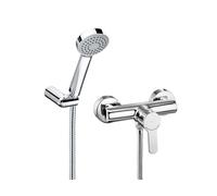 Roca L20 - Ensemble de douche avec mitigeur, 1 jet, chrome A5A2009C02