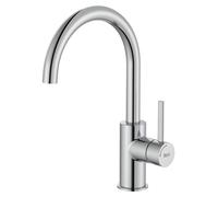 ROCA Mitigeur lavabo ONA taille L avec poignée latérale avec vidage clic-clac, chromé
