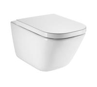 ROCA Pack Cuvette WC THE GAP suspendue sans bride - abattant frein chute - Blanc