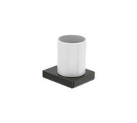 Roca Tempo - Verre pour brosses à dents et dentifrice avec un support, noir A817021CN0