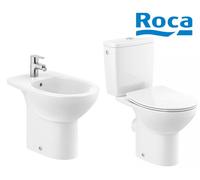 Roca | Toilettes compactes avec bidet intégré - 65x76x35 cm - Sans rebord - Kit de montage inclus - Blanc