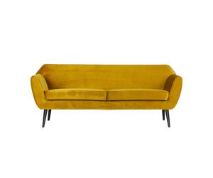 ROCCO - Canapé 2 places en velours jaune ocre L187 Ocre