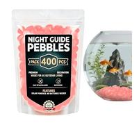 Roches Incandescentes | 400 pièces de galets artificiels colorés décoratifs alimentés par l'énergie solaire - Pierres brillantes, pour étang d'aquarium, jardin, terrasse, aménagement paysager