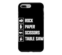 Rock Paper Ciseaux Scie à Table Amusant Travail du Bois Jeu à Main Coque pour iPhone 7 Plus/8 Plus