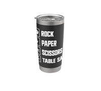 Rock Paper Ciseaux Scie à table Amusant Travail du bois Jeu à main Gobelet isotherme en acier inoxydable double paroi