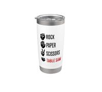 Rock Paper Ciseaux scie à table humoristique pour le travail du bois Gobelet isotherme en acier inoxydable double paroi