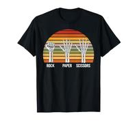 Rock Paper Ciseaux Squelette Main Jeu Halloween Humour Rétro T-Shirt