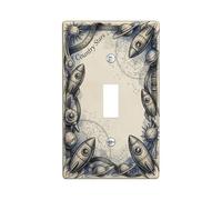 Rocket Plaque de protection pour interrupteur à bascule en plastique beige taille standard pour salon, chambre à coucher, maison et bureau (simple)