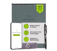 Rocketbook Flip - Avec 1 stylo Pilot Frixion et 1 chiffon en microfibre inclus - Couverture grise, format lettre (21,6 x 27,9 cm)