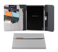 Rocketbook - Protège-carnet 100% recyclable avec porte-stylo, fermoir magnétique et espace de rangement intérieur - Gris, format Executive 15,2 x 22,4 cm (Cap-FLP-E-CIN)