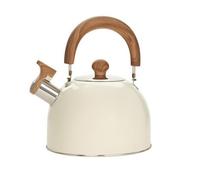 rockible Billoire Sifflante 2,5 L Brillant Billoire Poignée Apparence Bois Cuisine, Studio, Beige