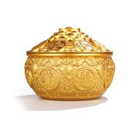 rockible Bol à Richesses Traditionnel Bol avec Couvercle Gravé Décoration pour Salon, 10 Cm