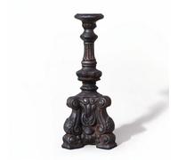 rockible Bougeoir avec Socle Sculpté Noir Porte-Bougie Vintage Élégant Décoration pour Cheminée, Jardin, Grand 62 Cm
