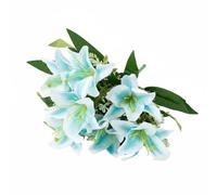 rockible Bouquet Artificiels Composition Florale Plantes Décoratives Fleurs Faux Tissu en Soie Fin avec Fleurs à Grand Diamètre Visuelle Marquée sans Soleil , Bleu