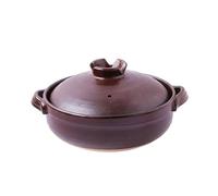 rockible Casserole en Terre Casserole Marmite Faitout Cocotte Pot en Argile Traditionnelle Donabe Compatible Micro-ondes Plaques Céramiques Diffusion Régulière, 2.2L, Réduction