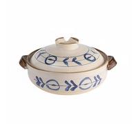 rockible Casserole en Terre Casserole Marmite Faitout Cocotte Pot en Argile Traditionnelle Donabe Compatible Micro-ondes Plaques Céramiques Diffusion Régulière, 2.2L, Karakusa