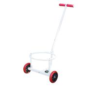 rockible Chariot de Transport Manuel Chariot Seau Diable à Trolley à Main Structure Métal Support Circulaire Base Aérée Poignée Ergonomique pour Déplacer des, Noir Acier Au Carbone 1