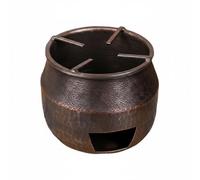 rockible Chauffe Thé en Cuivre Brasero Intérieur Foyer Chauffant Réchaud à Charbon Ventilé avec Couvercle Grille pour Chauffage Régulier et Ambiance