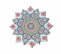 rockible Dessous de Verre en Céramique sous-Verre Dessous de Tasse Tapis de Tasse Motifs Exotiques Surface Gaufrée pour Boissons Chaudes et Froides Protection, Motif Floral Nanyang B Bleu Et Orange