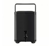 rockible Distributeur Boissons avec Robinet Carré Seau Isotherme avec Couvercle Résistant à Hautes Températures Distributeur Boissons pour Traiteurs, Noir, 12L