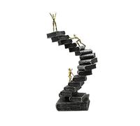 rockible Échelle Statue Penseur Figurine Livre Escalier Sculpture pour Bibliothèque Objets Décoratifs
