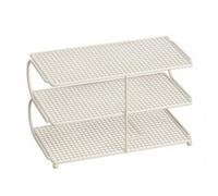 rockible Étagère à Chaussures en Fer à Trois Tabltes Support Latéral Courbé Grille Aérée pour Organiser les Chaussures Adaptée pour Couloir Entrée Chambre,