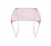 rockible Étagère de Rangement Pliable Étagère Maille Organisateur Support Métal Bureau Maison Cadre Surélevé pour Empilement Stable Rangement Visible et, Rose