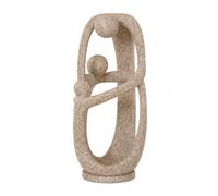 rockible Figurine Cadre Ovale Entrecroisé Abstrait Figurine Socle Rond Contemporain Silhte Humaine en Résine pr lon, Console, Bureau, Brun
