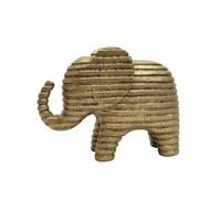 rockible Figurine en Résine Sculptural Statuette d'animal sur Pied Décoration pour Collectionneurs, Étagère, Console, Or, Éléphant