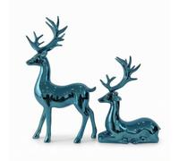 rockible Figurines Cerf Poli Statuettes Cerfs Élégant Statuette pour Entrée, Bleu