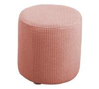 Rockible Housse de Pouf Extensible Ronde Amovible avec Rangement pour Repose-Pieds Salon, Rose