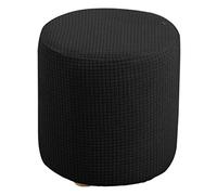 Rockible Housse de Pouf Extensible Ronde pour Repose-Pied et Rangement - Noir