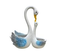 rockible Jardinière Décorative Cygne Mère et Petit avec Pot de Fleurs Bac à Plantes Pot Vase Résine Ornementale Deux Compartiments pour Petites Plantes Adaptée à Table Foyer Jardin Salon, Bleu