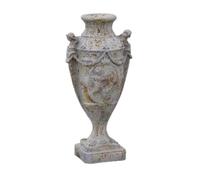 rockible Jardinière Urne avec Piéstal Décoré Jardinière avec Socle Grec Grand Contenant pour Jardin, Salon, Terrasse, Rétro, Bleu Cuivré