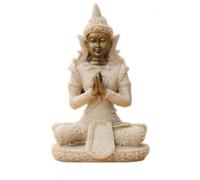 rockible Mini Statue Bouddha Figurine Sculpture Décor Objet Résine Solide avec Finitions Délicates et Posture Apaisante Spirituel Discret Adaptée à la Chambre Bureau Entrée, 131-Gd