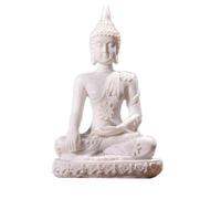 rockible Mini Statue Bouddha Figurine Sculpture Décor Objet Résine Solide avec Finitions Délicates et Posture Apaisante Spirituel Discret Adaptée à la Chambre Bureau Entrée, 132-Wh