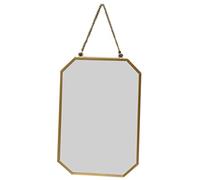 rockible Petit Miroir Doré avec Chaîne Suspendue, Miroir de Vanité de Style Nordique Suspendu Miroir Mural Décor pour Salon Salle de Bain, 10,6x7,1 Pouces