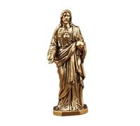 rockible Petite statuette religieuse en laiton, ornement portable, sculpture d'art, figurine miniature pour salon, pendaison crémaillère, Croix de 4.8 Cm X