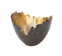 rockible Plateau de Service en Aluminium Plateau Décoratif Plateau de Présentation Corbeille Forme Irrégulière avec Relief Discret pour Chaleureux Adapté aux, Petit Modèle Doré, 28x15xH2cm